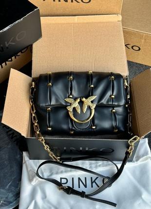 Сумка premium 1:1 pinko black quilted leather love mini puff staples