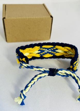 Браслет тканий оберіг алатир marush жовто-блакитний3 фото