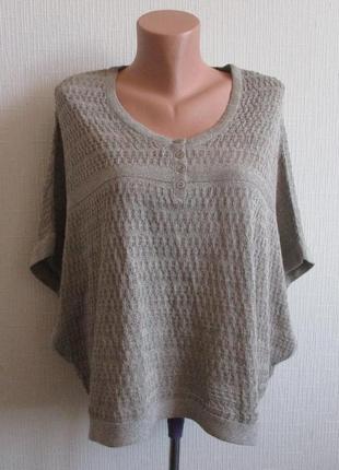 Вязаное ажурное пончо-накидка mango