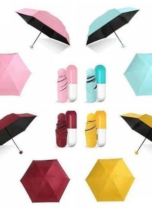 Капсульна парасолька <unk> capsule umbrella <unk> маленька парасолька жіноча <unk> кишенькова міні парасолька. bv-326 колір: рожевий7 фото