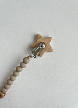 Деревянный силиконовый именный держатель для соски дурака грызунок грызун пустышки