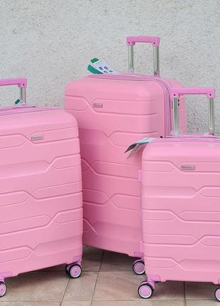 Малый чемодан milano bag 0308 pink 💗 с увеличением размера  100 % полипропилен