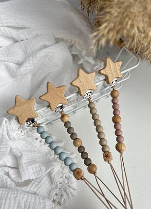 Деревянный силиконовый именный держатель для соски дурака грызунок грызун пустышки