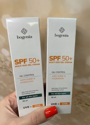 Солнцезащитный крем для лица bogenia multi sun gel-cream spf 50+ (50 мл)2 фото