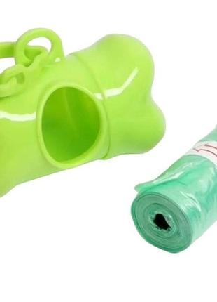 Диспенсер з пакетами д/фекалій (2 рул.*20пакетів біопакетів) салатово-зелений