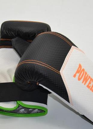 Розпродаж - снарядні рукавиці powerplay prototip carbon чорно/білі/помаранчеві 12 унцій