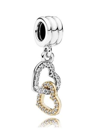 Серебряная бусина шарм подвеска подвеса бусина серебро пандора pandora silver s925 925 проба ale с биркой и пломбой клипса шарм-клипса сердечка