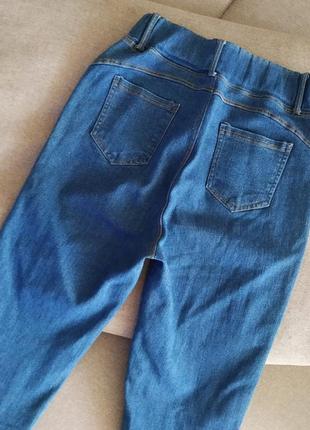 Джинсовые лосины/джегинсы на высокой талиии/джинсы американки на резинке с высокой посадкой2 фото