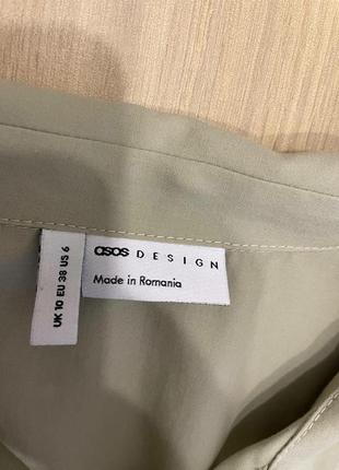 Акція 🎁 стильна сукня-сорочка міні asos design із попліну кольору хакі zara h&m6 фото