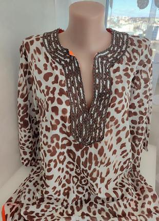 Леопардовая блуза премиального бренда max volmary9 фото