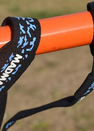 Лямки для тяги madmax camo power wrist straps camo/light blue