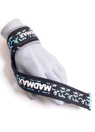 Лямки для тяги madmax camo power wrist straps camo/light blue