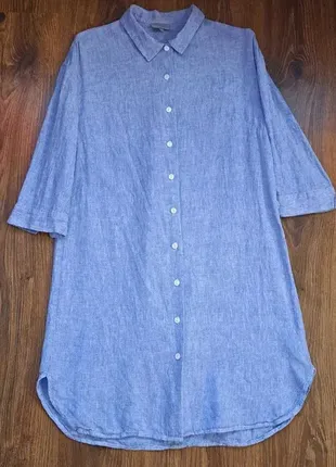 Рубашка, туника, платье oliver bonas, лен, размер s.4 фото