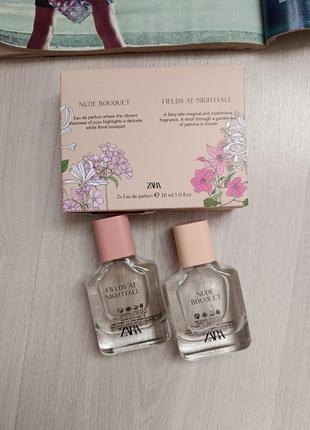 1шт/390грн духи zara nude bouquet + парфуми zara fields at nightfall