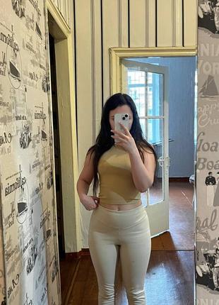 Бежевые замшевые лосины bezbrendu