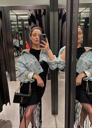 Джинсовая куртка весна деним zara укороченная оверсайз