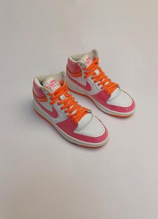 Nike court force high, розовые, оранжевый кроссовки
