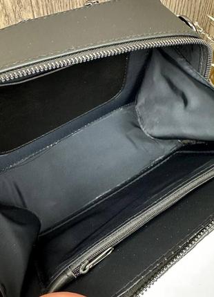 Качественная женская мини сумочка клатч ysl черная экокожа, стильная сумка на плечо4 фото