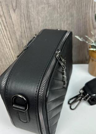 Качественная женская мини сумочка клатч ysl черная экокожа, стильная сумка на плечо8 фото
