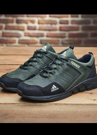 Мужские кожаные кроссовки в стиле adidas1 фото