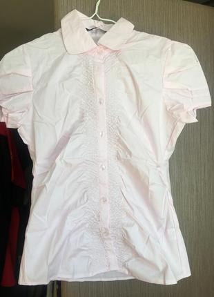 Женская рубашка белые и розовая 345 фото