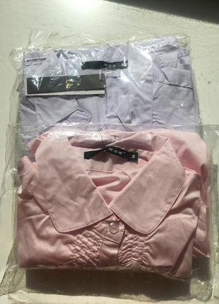 Женская рубашка белые и розовая 342 фото