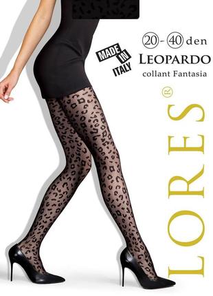 Колготки lores leopardo 20-40 den xs/s 1/2 черный