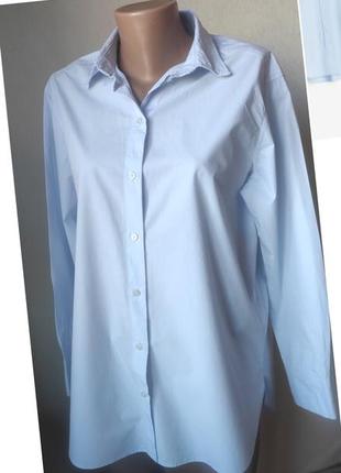 Blue oversize shirt hm.голубая рубашка вободного кроя.