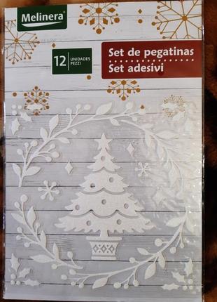 Новорічні наклейки ялинка, силіконові - розмір стікера 18*18см, melinera