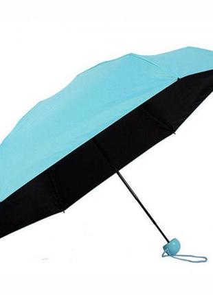 Капсульный зонтик  карманный мини зонт  компактный зонт  зонт легкий. tg-860 цвет: голубой8 фото