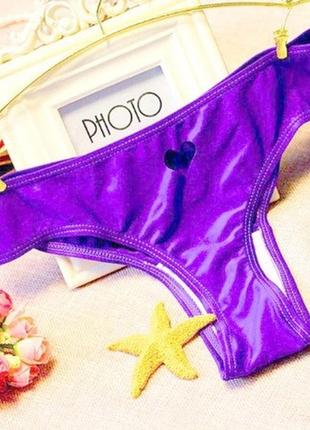 Плавки для купальника с сердечком фиолетовый1 фото