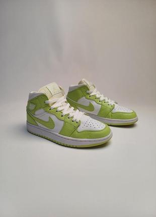 Nike air jordan 1 mid, зеленые кроссовки