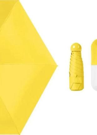 Капсульный зонтик / мини зонт mybrella / карманный зонтик / зонты для девушек. gn-290 цвет: желтый5 фото