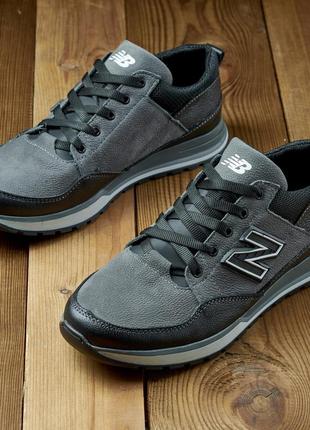 Мужские качественные кроссовки черно-серые весенние,осенни,кожаные/натуральная кожа-мужская обувь на весну3 фото