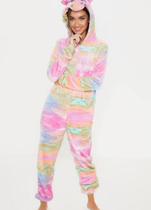 Теплая пушистая флисовая пижама слип р.s1 фото