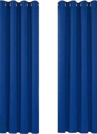 Непрозрачные затемненные шторы на люверсах deconovo220х140 см, королевский синий, набор из 2 шт.2 фото