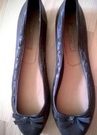 Zara limited, italy, кожаные балетки, туфли