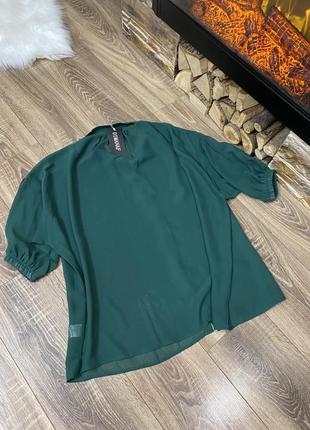Dimanaf блуза блузка сорочка нова темно зелена6 фото