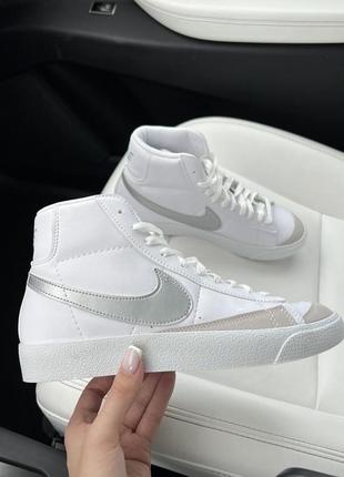 Nike blazer white silver1 фото