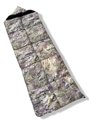 Спальный мешок зимний с флисом (одеяло с капюшоном) мультикам 210х73 см