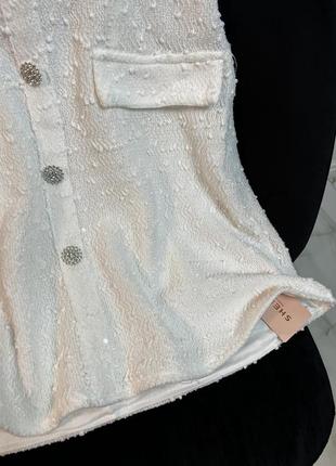 Новое твидовое вечернее платье с камушками из эксклюзивной вечерней коллекции shein нюанс8 фото