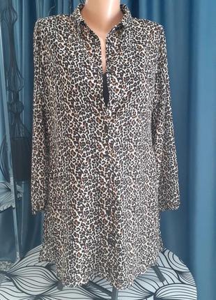 Леопардова туніка сорочка сукня1 фото