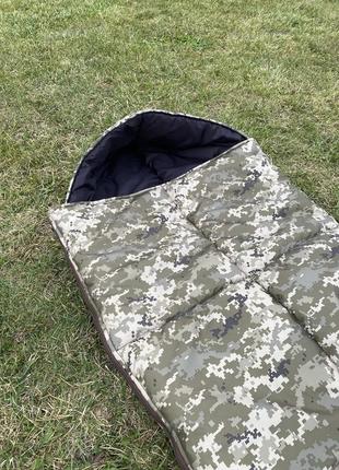 Спальный мешок зимний (одеяло с капюшоном) пиксель 210 х 73 см3 фото