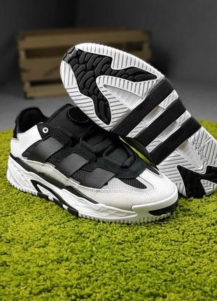 Кросівки adidas niteball белые с чёрным замша