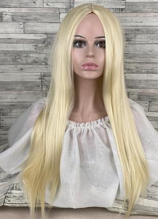 3247 перука блонд із проділом без човники 70 см