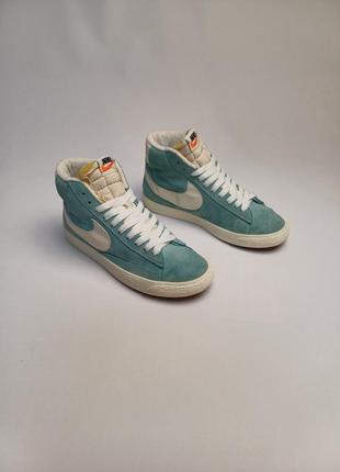 Nike blazer high, голубые кроссовки1 фото