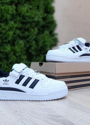 Кросівки adidas forum low білі з чорним6 фото