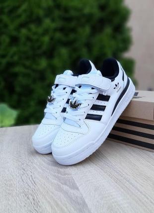 Кросівки adidas forum low білі з чорним1 фото