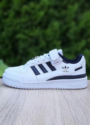 Кросівки adidas forum low білі з чорним7 фото