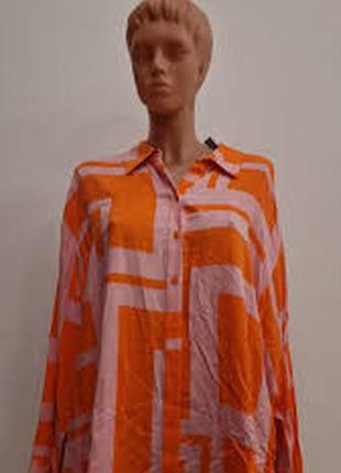 Яркая оверсайз рубашка-блуза f&f р.20-222 фото